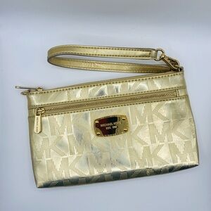 Michael Kors Gold Clutch/Wristlet/Purse and Gold Hardware